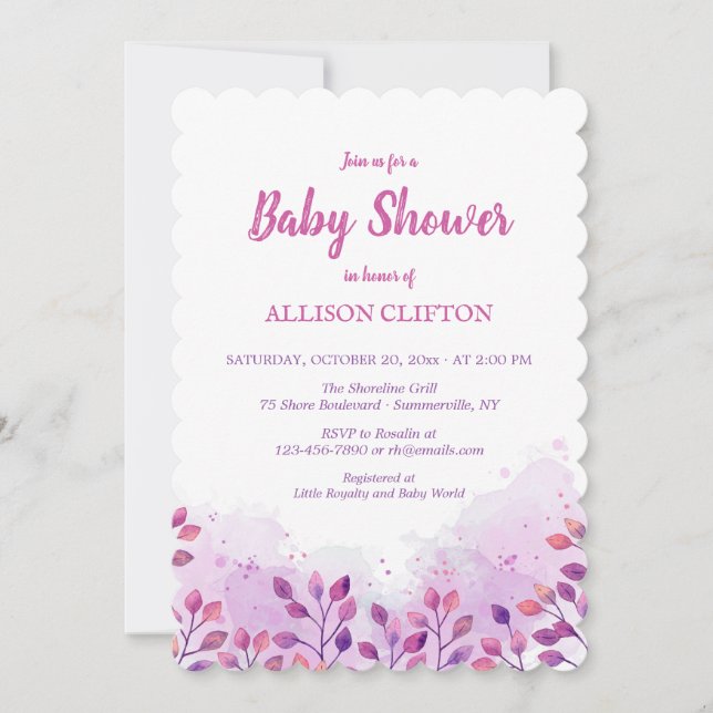Inspired by Nature Baby Shower Invitation (Front)