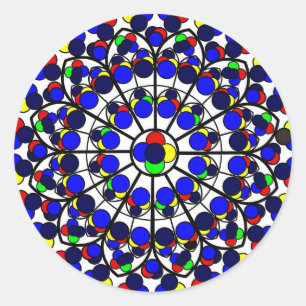 Inspired by South Rose Window, Notre-Dame de Paris Classic Round Sticker