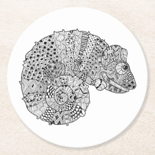 Inspired Chameleon 2 Round Paper Coaster
