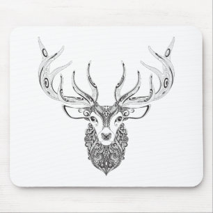 Inspired Deer Horned Head Mouse Mat