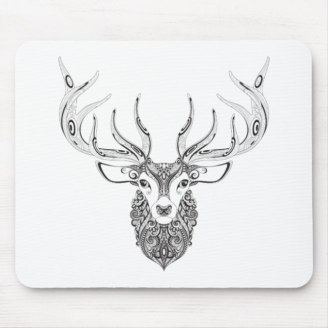Inspired Deer Horned Head Mouse Mat (Front)