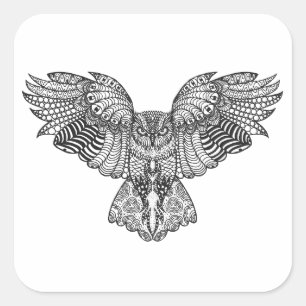 Inspired Eagle Owl Square Sticker