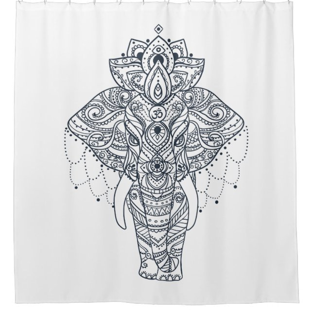Inspired Elephant Shower Curtain (Front)