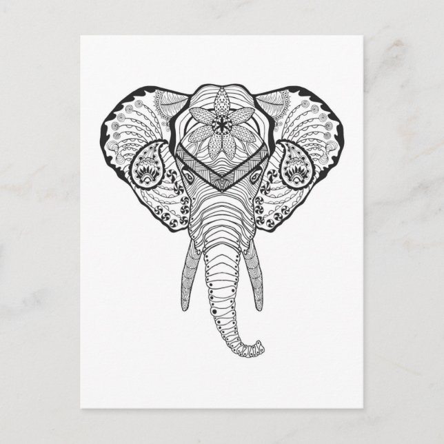 Inspired Elphant Head Postcard (Front)