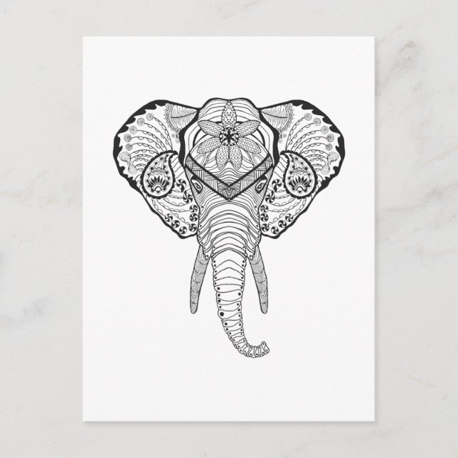 Inspired Elphant Head Postcard (Front)
