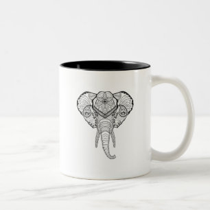 Inspired Elphant Head Two-Tone Coffee Mug