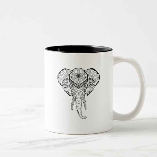 Inspired Elphant Head Two-Tone Coffee Mug (Right)