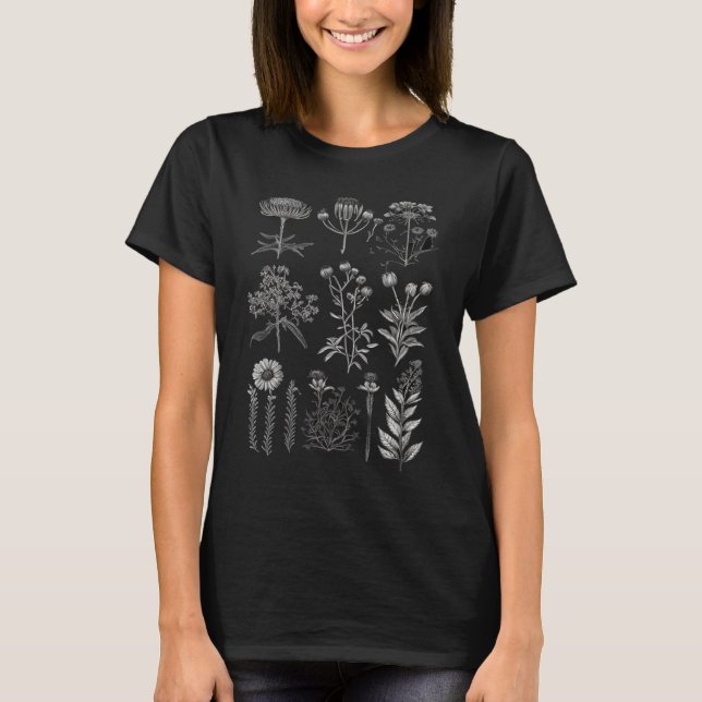 Inspired Flower Botanical Chart Plant T-Shirt (Front)