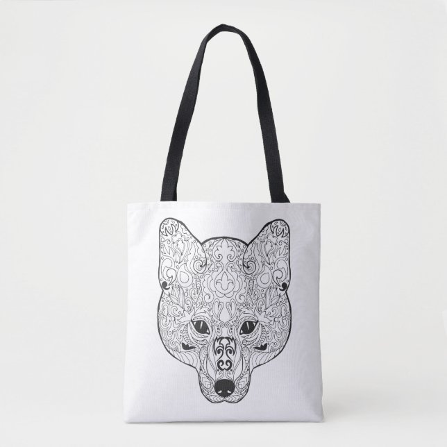 Inspired Fox Head 2 Tote Bag (Front)