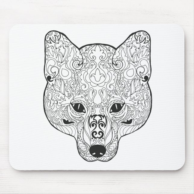 Inspired Fox Head Mouse Mat (Front)