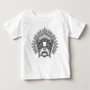 Inspired French Bulldog In War Bonnet Baby T-Shirt