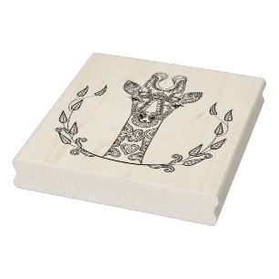 Inspired Giraffe Rubber Stamp