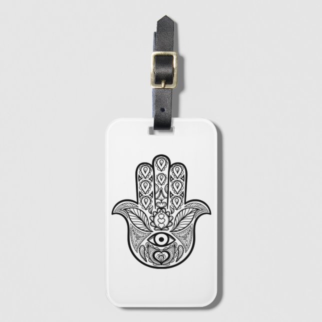 Inspired Hamsa Hand Luggage Tag (Front Vertical)
