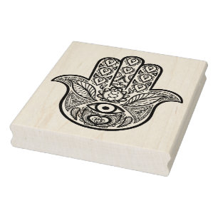 Inspired Hamsa Hand Rubber Stamp