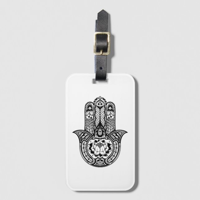 Inspired Hamsa Symbol Luggage Tag (Front Vertical)