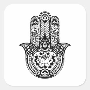 Inspired Hamsa Symbol Square Sticker