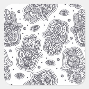 Inspired Hand Drawn Hamsa Square Sticker