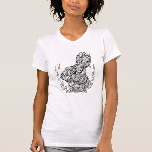 Inspired Head Of Rabbit In Wreath T-Shirt
