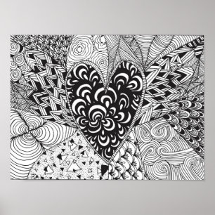 Inspired Heart Doodle 2 Poster