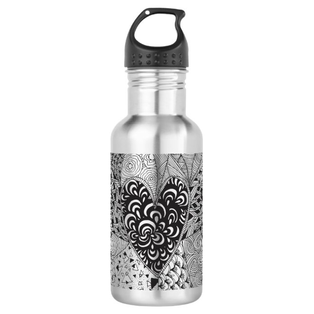 Inspired Heart Doodle 710 Ml Water Bottle (Front)