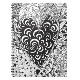 Inspired Heart Doodle Notebook