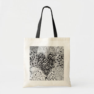 Inspired Heart Doodle Tote Bag