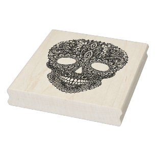 Inspired Human Skull Rubber Stamp
