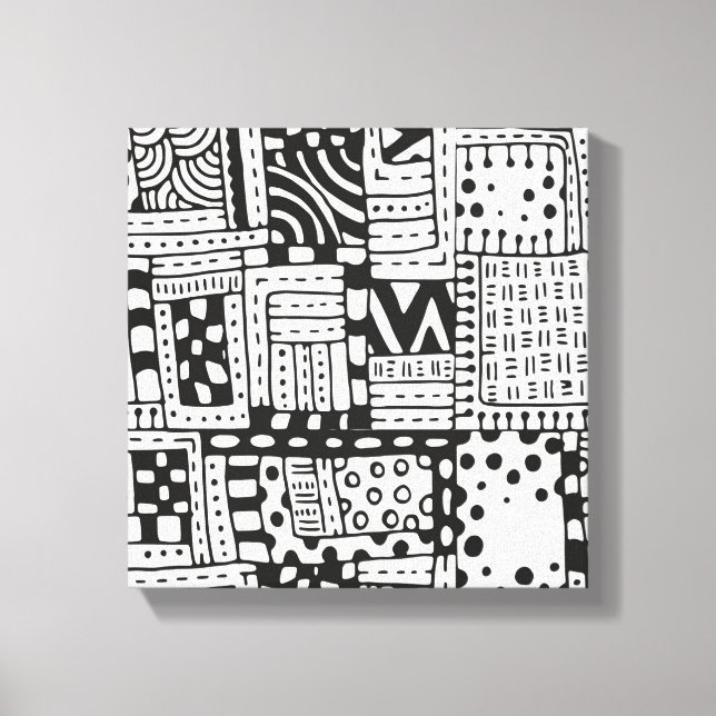 Inspired Indian Abstract Figures 6 Canvas Print (Front)