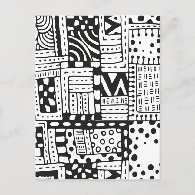 Inspired Indian Abstract Figures Postcard (Front)