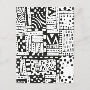 Inspired Indian Abstract Figures Postcard