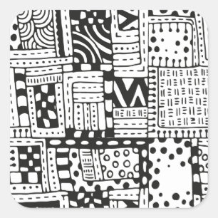 Inspired Indian Abstract Figures Square Sticker