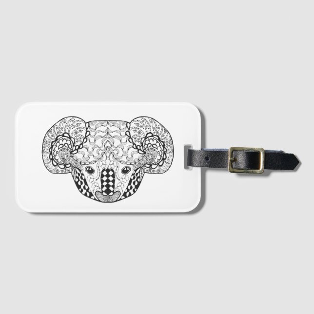 Inspired Koala Bear Luggage Tag (Front Horizontal)