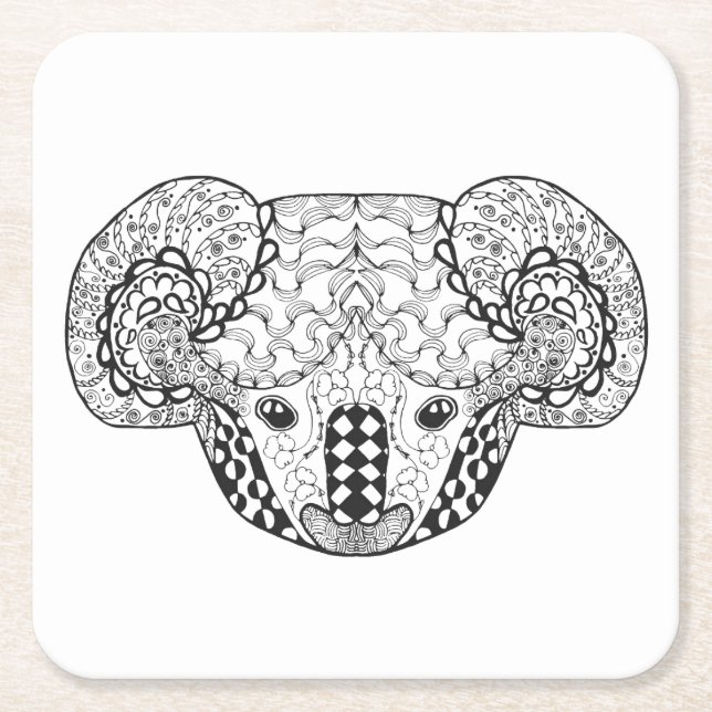 Inspired Koala Bear Square Paper Coaster (Front)