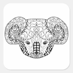 Inspired Koala Bear Square Sticker
