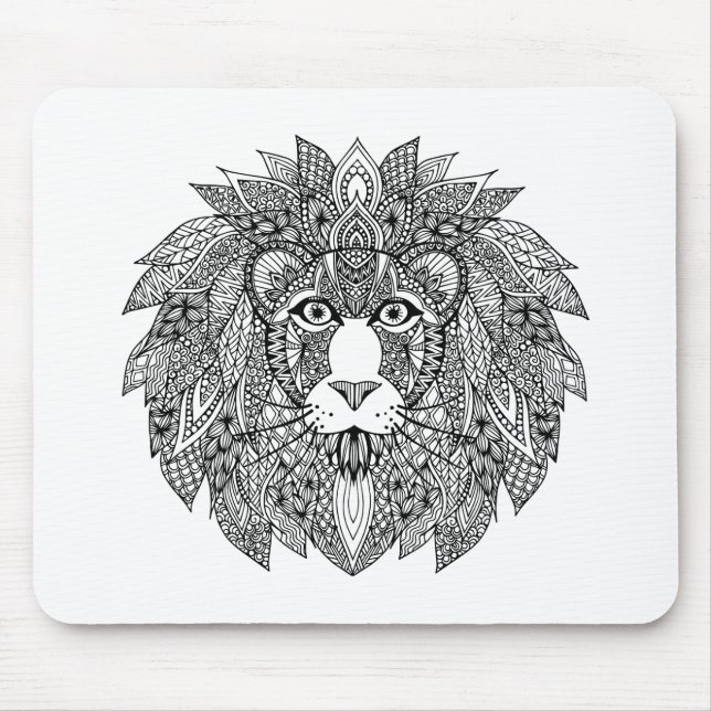 Inspired Lion Head 4 Mouse Mat (Front)