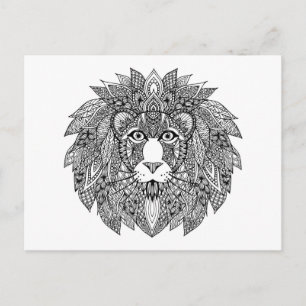 Inspired Lion Head 4 Postcard