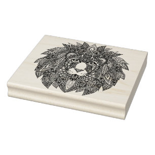 Inspired Lion Head 4 Rubber Stamp