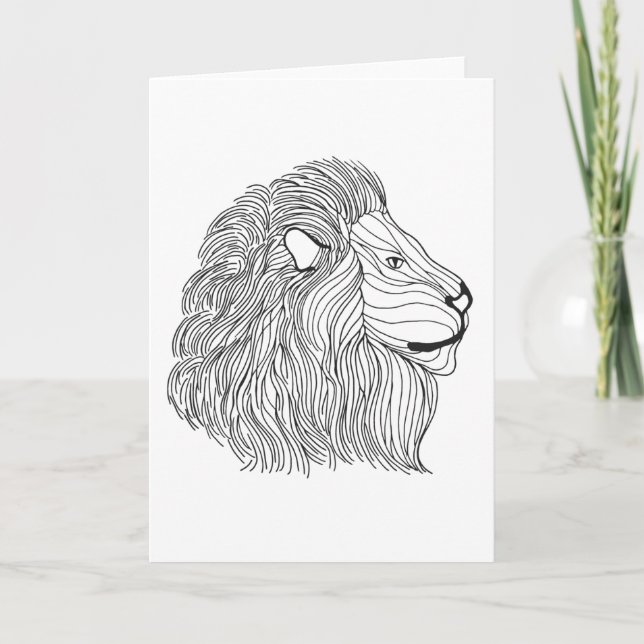 Inspired Lion Head 5 Card (Front)