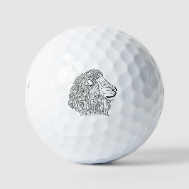 Inspired Lion Head 5 Golf Balls (Front)