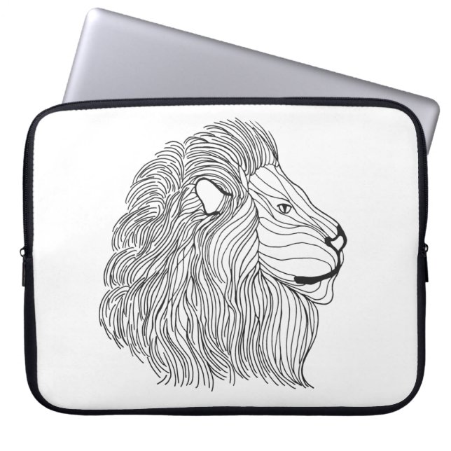 Inspired Lion Head 5 Laptop Sleeve (Front)