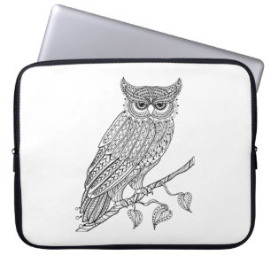 Inspired Magic Owl Sitting On Branch Laptop Sleeve