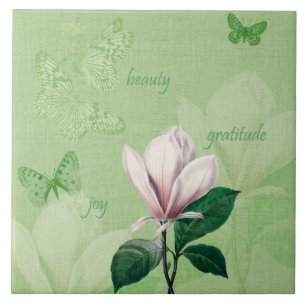 Inspired Magnolia Floral Tile