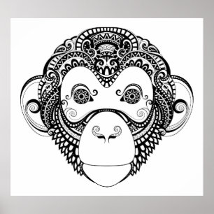 Inspired Monkey Design 2 Poster