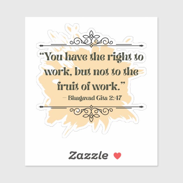  Inspired Orange Minimalist Bhagavad Gita Quote (Sheet)