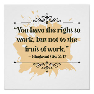  Inspired Orange Minimalist Bhagavad Gita Quote Poster