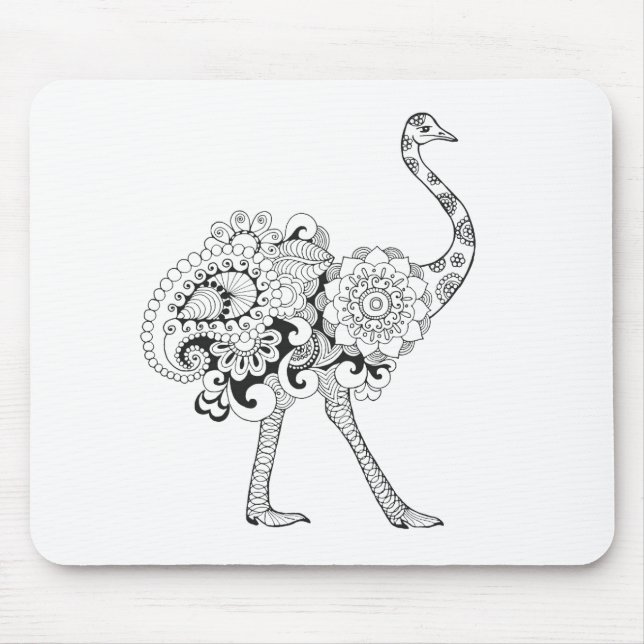 Inspired Ostrich Mouse Mat (Front)