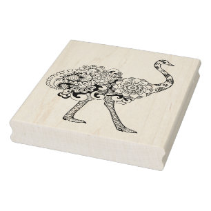 Inspired Ostrich Rubber Stamp