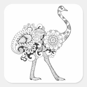Inspired Ostrich Square Sticker