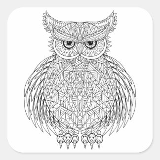 Inspired Owl Bird Totem Square Sticker