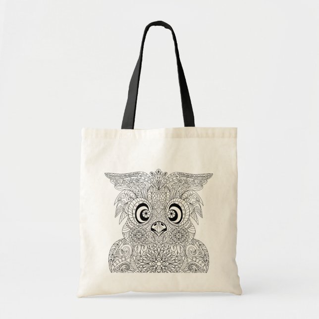 Inspired Owl Portrait Tote Bag (Front)